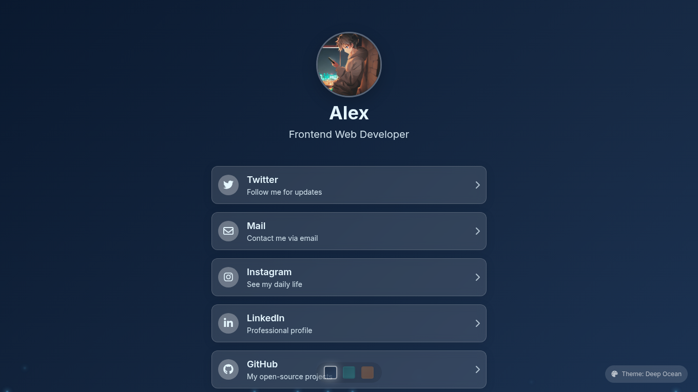 Dark mode screenshot of BelTree Zola theme demo website
