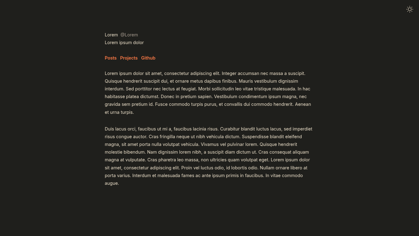 Dark mode screenshot of halcyon Zola theme demo website