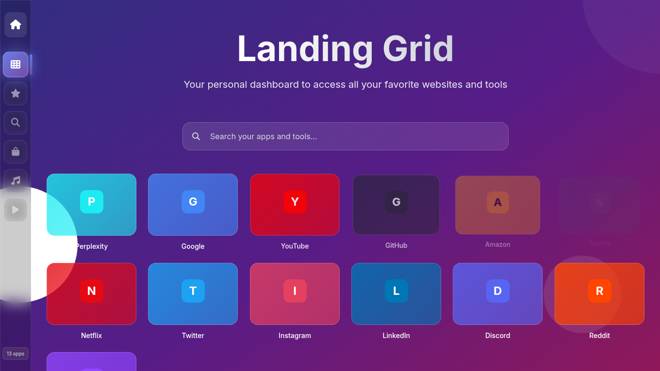 Dark mode screenshot of landing-grid Zola theme demo website