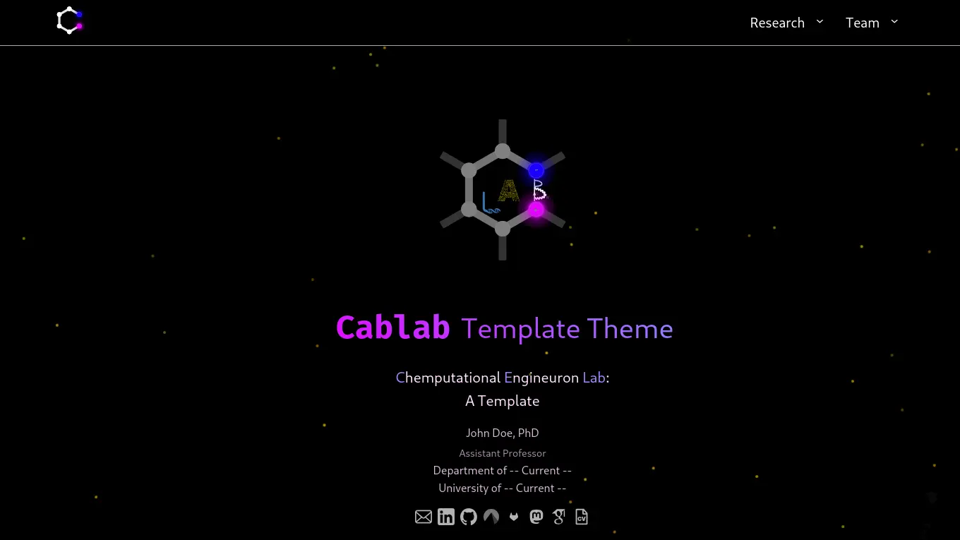 Screenshot of the cablab-theme theme