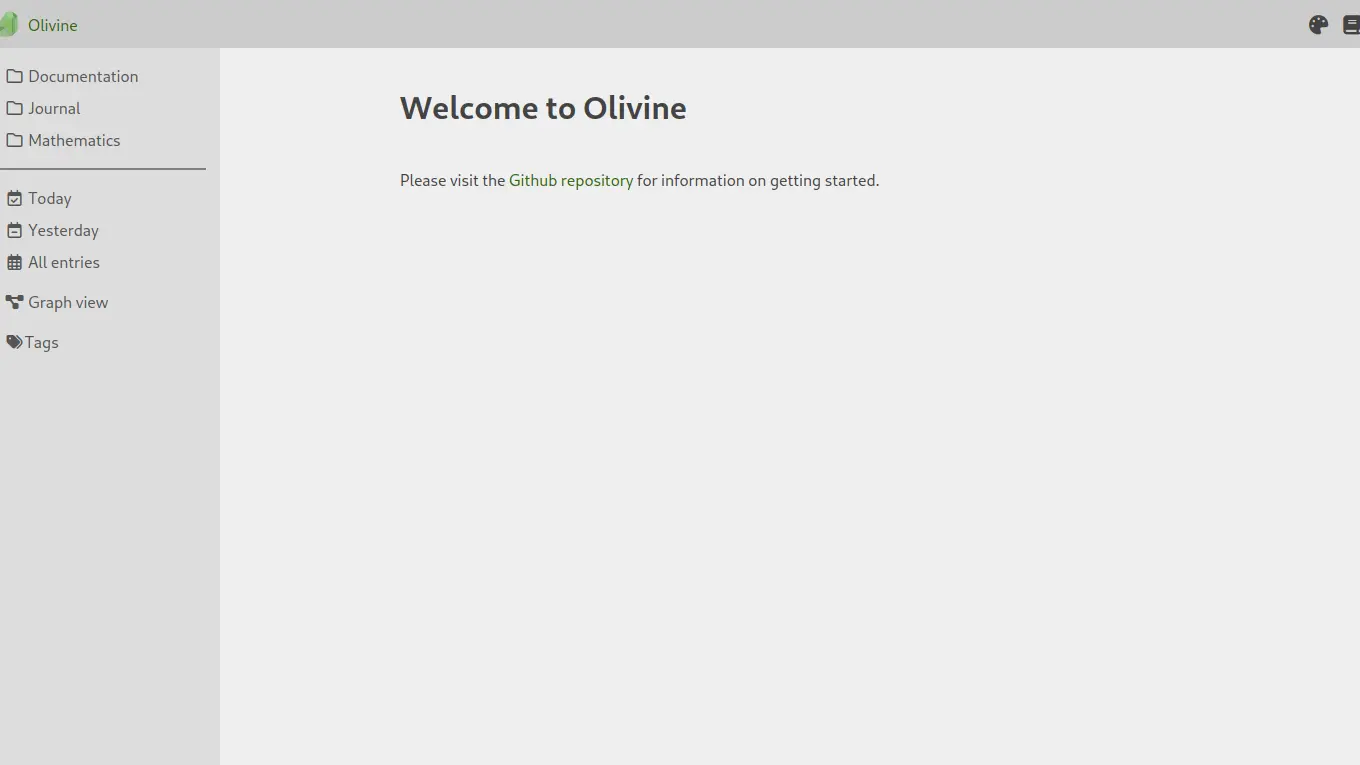 Screenshot of the Olivine theme