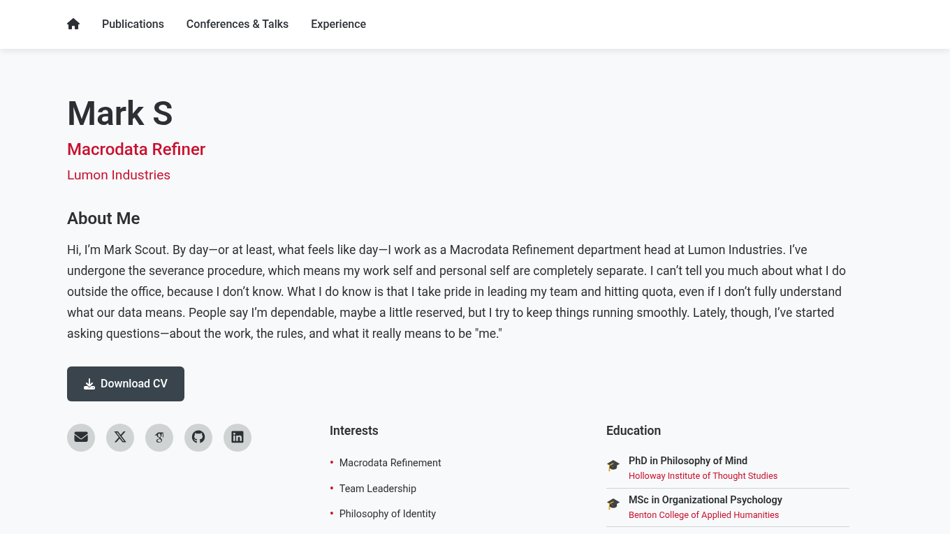 Light mode screenshot of peritus Zola theme demo website