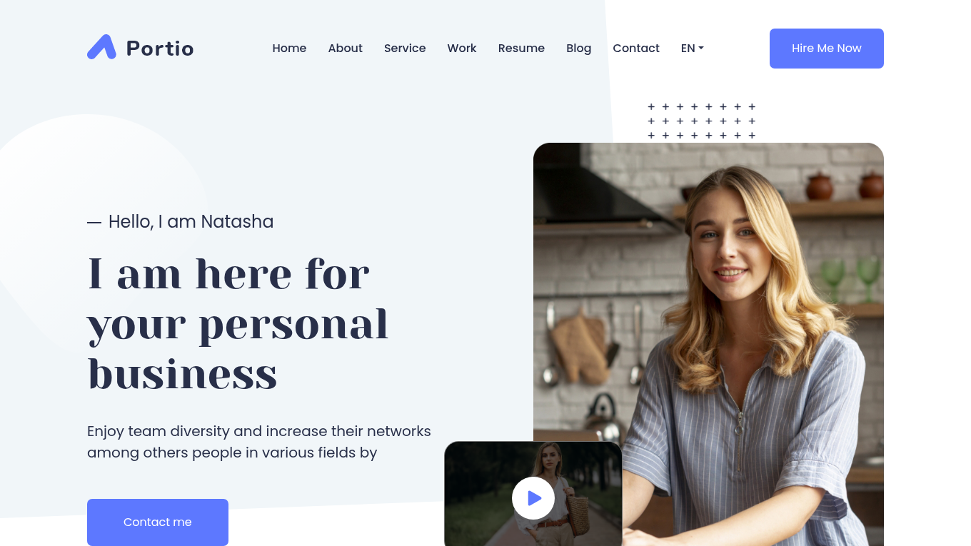 Light mode screenshot of Portio-Zola Zola theme demo website