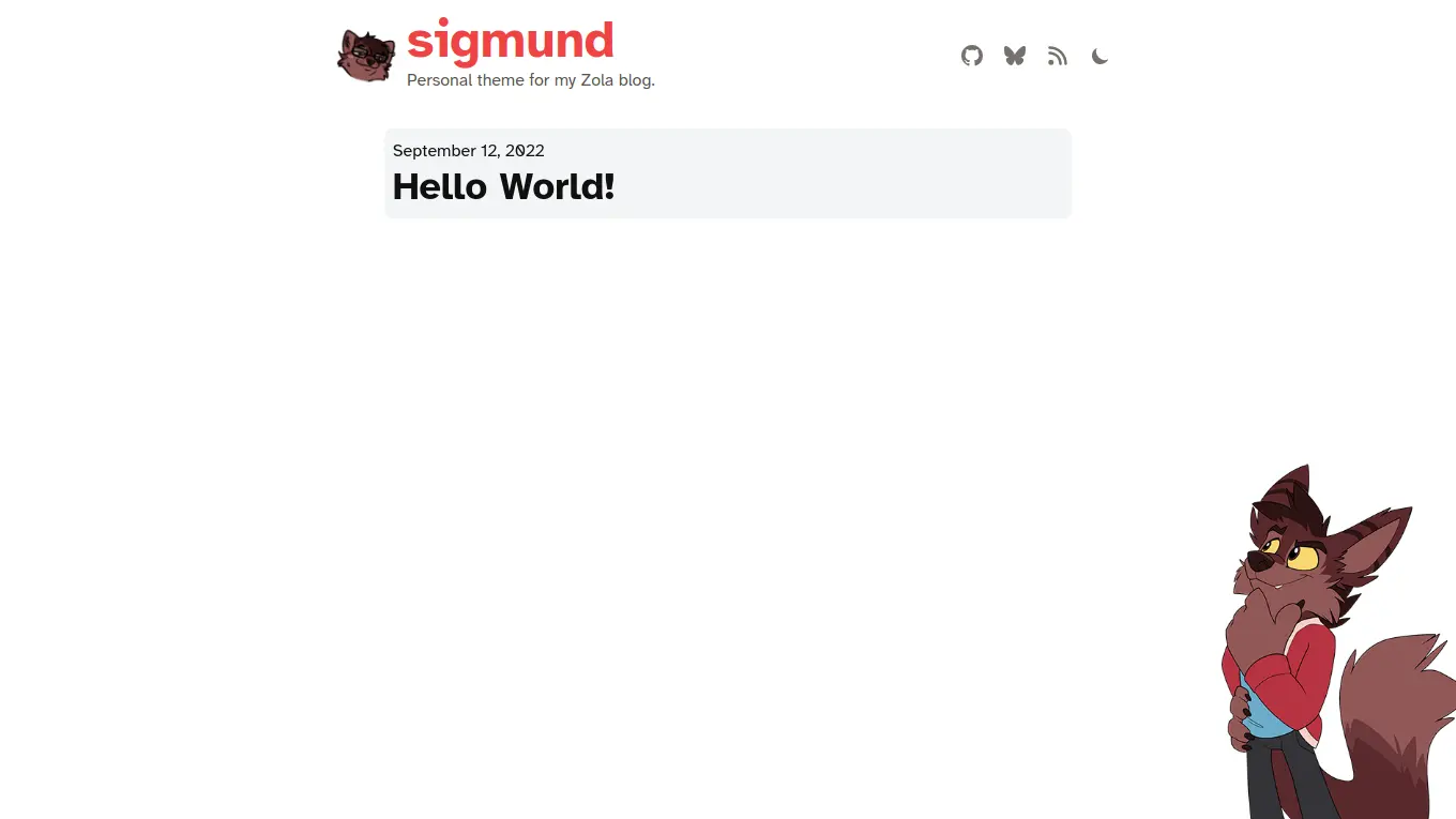 Screenshot of the sigmund theme